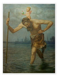 Poster Der heilige Christophorus, 1916 - Hans Thoma