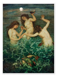 Poster Drei Meerweiber, 1879 - Hans Thoma