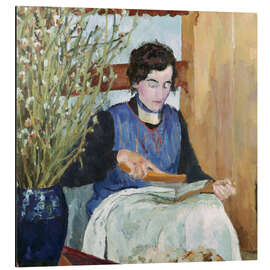 Print på aluminium The Flax Carder, Maloja, 1932 - Giovanni Giacometti