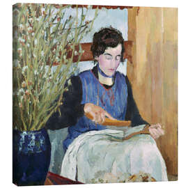 Canvas print The Flax Carder, Maloja, 1932 - Giovanni Giacometti