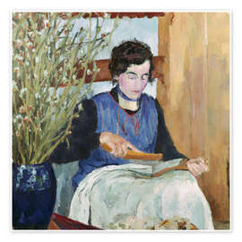 Plakat The Flax Carder, Maloja, 1932 - Giovanni Giacometti