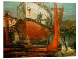 Acrylglasbild Auf der Helling, Elbe-Lotsenschoner - Leonhard Sandrock