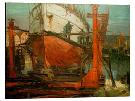 Alubild Auf der Helling, Elbe-Lotsenschoner - Leonhard Sandrock