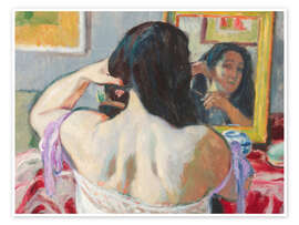 Wandbild Frau beim Kämmen ihrer Haare, 1911 - Josef Pankiewicz