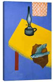 Leinwandbild Stilleben mit Lampe und Heringen, 1920 - David Petrovitsch Sterenberg