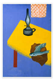 Wandbild Stilleben mit Lampe und Heringen, 1920 - David Petrovitsch Sterenberg