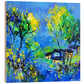 Holzbild Blaue Landschaft - Pol Ledent