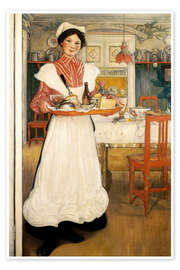 Wandbild Martina Carrying Breakfast auf einem Tablett, 1904 - Carl Larsson