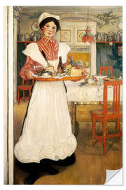 Sticker mural Martina Carrying Breakfast on a Tray, 1904 - Carl Larsson