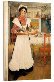 Holzbild Martina Carrying Breakfast auf einem Tablett, 1904 - Carl Larsson