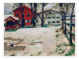 Wandbild Gasthaus im Schnee, 1909 - Leo Putz