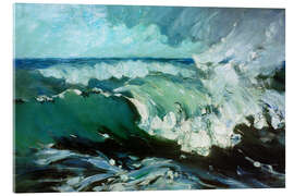 Acrylglasbild Windstoß drückt auf die Wellen - Karl Hagemeister