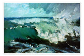 Poster Windstoß drückt auf die Wellen - Karl Hagemeister