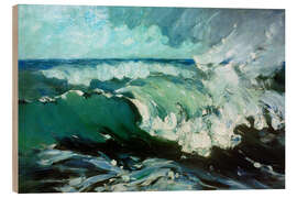 Holzbild Windstoß drückt auf die Wellen - Karl Hagemeister