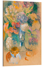 Print på aluminium Still Life with Cat - Paul Gauguin