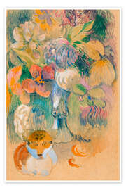 Wandbild Stillleben mit Katze - Paul Gauguin