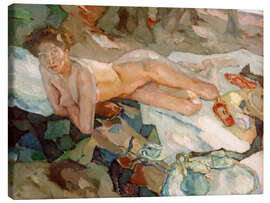 Leinwandbild Liegender weiblicher Akt - Leo Putz