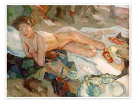 Wandbild Liegender weiblicher Akt - Leo Putz