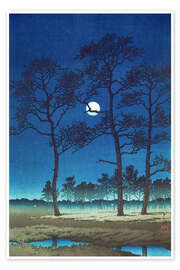 Poster Wintermond über der Toyama-Ebene - Kawase Hasui