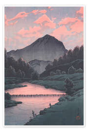 Wandbild Berg Kamaga, Hida, 1933 - Kawase Hasui