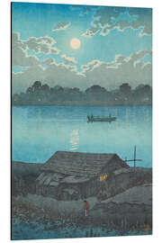 Tableau en aluminium Moon on the Arakawa River in Akabane, 1929 - Kawase Hasui