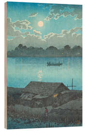 Holzbild Mond über dem Arakawa-Fluss in Akabane, 1929 - Kawase Hasui