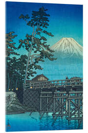 Acrylglasbild Fuji im Mondlicht, Kawai-Brücke, 1947 - Kawase Hasui