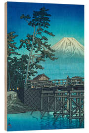 Holzbild Fuji im Mondlicht, Kawai-Brücke, 1947 - Kawase Hasui