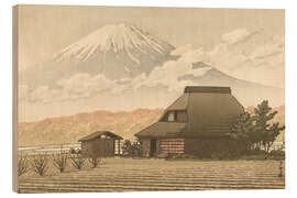 Holzbild Fuji und Dorf Narusawa (Narusawa no Fuji) - Kawase Hasui