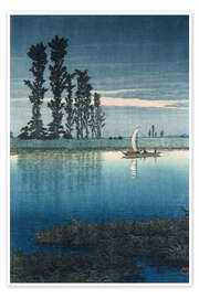 Poster Abend in Ushibori - Kawase Hasui