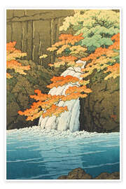 Poster Akame Senju taki (Senju-Wasserfall, Akame) - Kawase Hasui