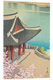 Acrylglasbild Frühling im Pubyong-Pavillon, Pjöngjang - Kawase Hasui