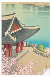 Wandsticker Frühling im Pubyong-Pavillon, Pjöngjang - Kawase Hasui