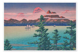 Wandbild Berg Unzen, 1927 - Kawase Hasui