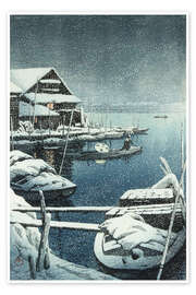 Wandbild Schnee in Mukojima, 1931 - Kawase Hasui