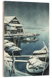 Holzbild Schnee in Mukojima, 1931 - Kawase Hasui