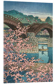 Acrylglasbild Frühlingsabend an der Kintai-Brücke - Kawase Hasui