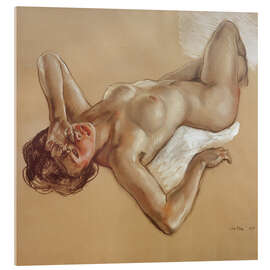 Tableau en verre acrylique Study: Lying nude (Alissa), 1910 - Leo Putz
