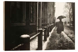 Tableau en bois View of the Singel in Amsterdam on a rainy day - Georg-Hendrik Breitner