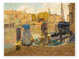 Wandbild Kanal in Dordrecht - Hans Herrmann