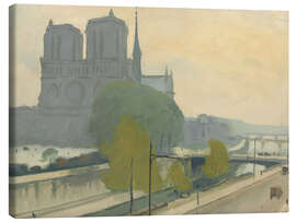 Tableau sur toile Notre-Dame vue des quais, le soir, 1922 - Albert Marquet