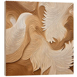 Holzbild Elegante fließende Linienwellen - Carina Artspace