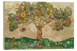 Holzbild Bunter Lebensbaum - Carina Artspace