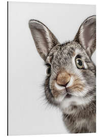 Alubild Neugieriger Hasen Blick - Carina Artspace