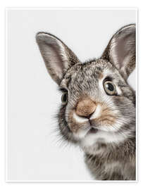 Wandbild Neugieriger Hasen Blick - Carina Artspace