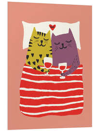 Hartschaumbild Katzenliebe mit Wein