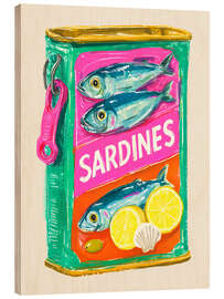 Holzbild Pop Art Sardinendose
