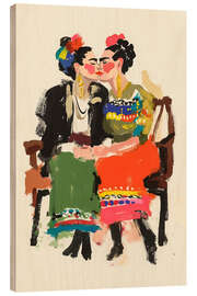 Holzbild Die Zwei Fridas - Carina Artspace