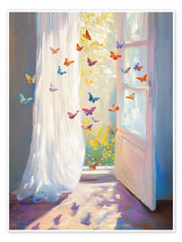 Wandbild Schmetterlinge, die Magie des Frühlings - Carina Artspace