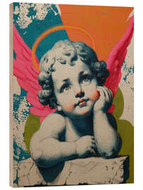 Holzbild Bunter Engelstraum - Carina Artspace